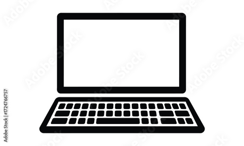 Minimalist black and white laptop illustration vector scalable eps icon for general use vector