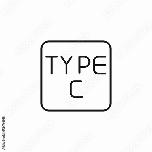usb type c icon sign vector