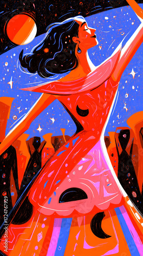 folklore latin dancer concept illustration