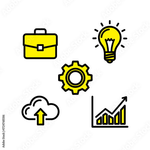 Bright idea concept: a glowing lightbulb icon symbolizes creative thinking and innovation