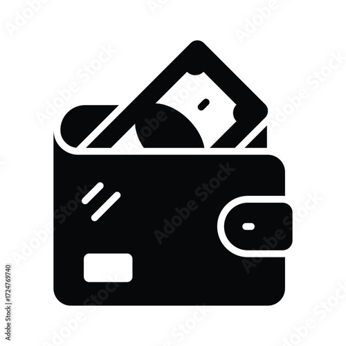 Money storage, finance, and ecommerce transactions, Creative icon of wallet
