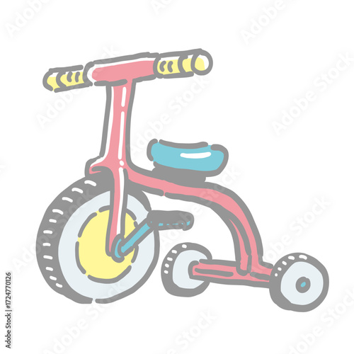 シンプルな三輪車のイラスト