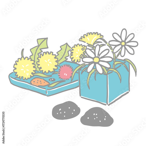 草花あそびのイメージイラスト