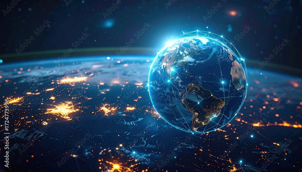 Obraz premium Global network earth