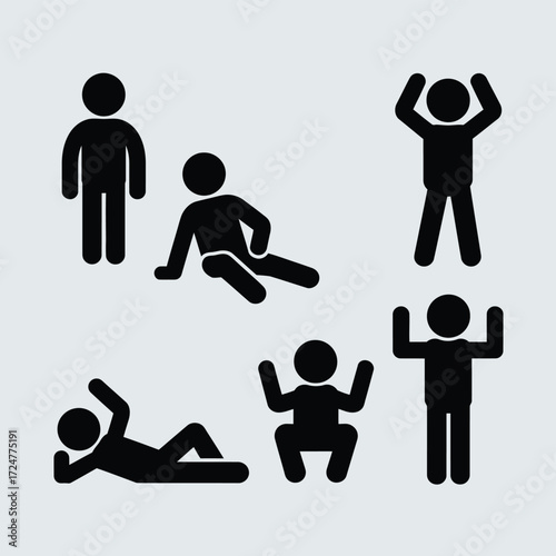 Collection of versatile human poses vector silhouettes for diverse design applications scalable eps illustration vector