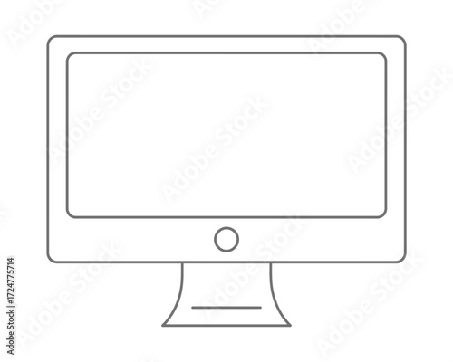 Modern imac line art vector illustration scalable eps file for digital design vector