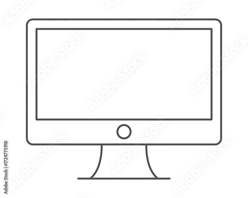 Modern imac computer line art vector graphic for scalable eps design projects vector