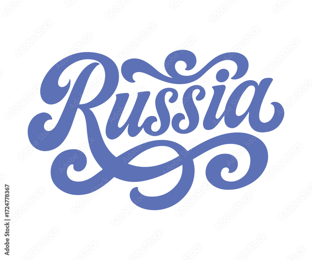 Fototapeta premium Russia text lettering vector