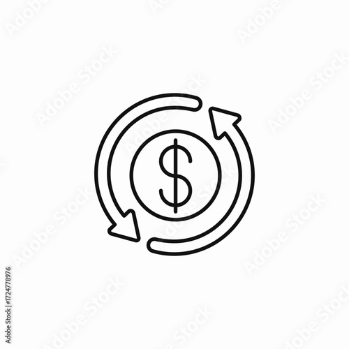 money cycle arrows icon sign vector