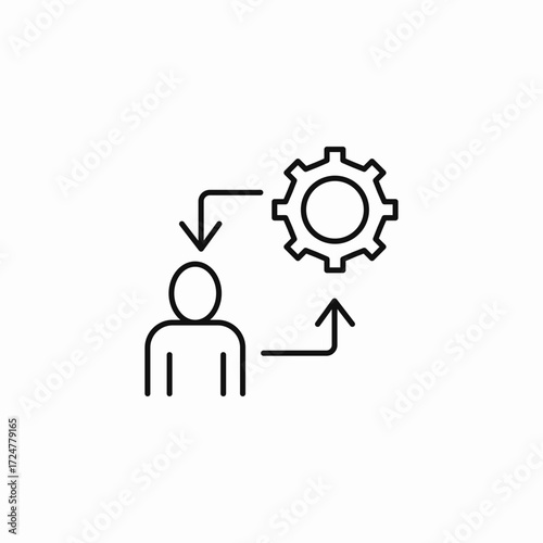 person processing task icon sign vector