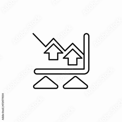 scales with up arrows icon sign vector
