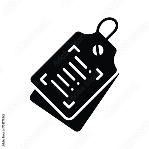 Take your hands on this amazing flat outline style icon of barcode tag