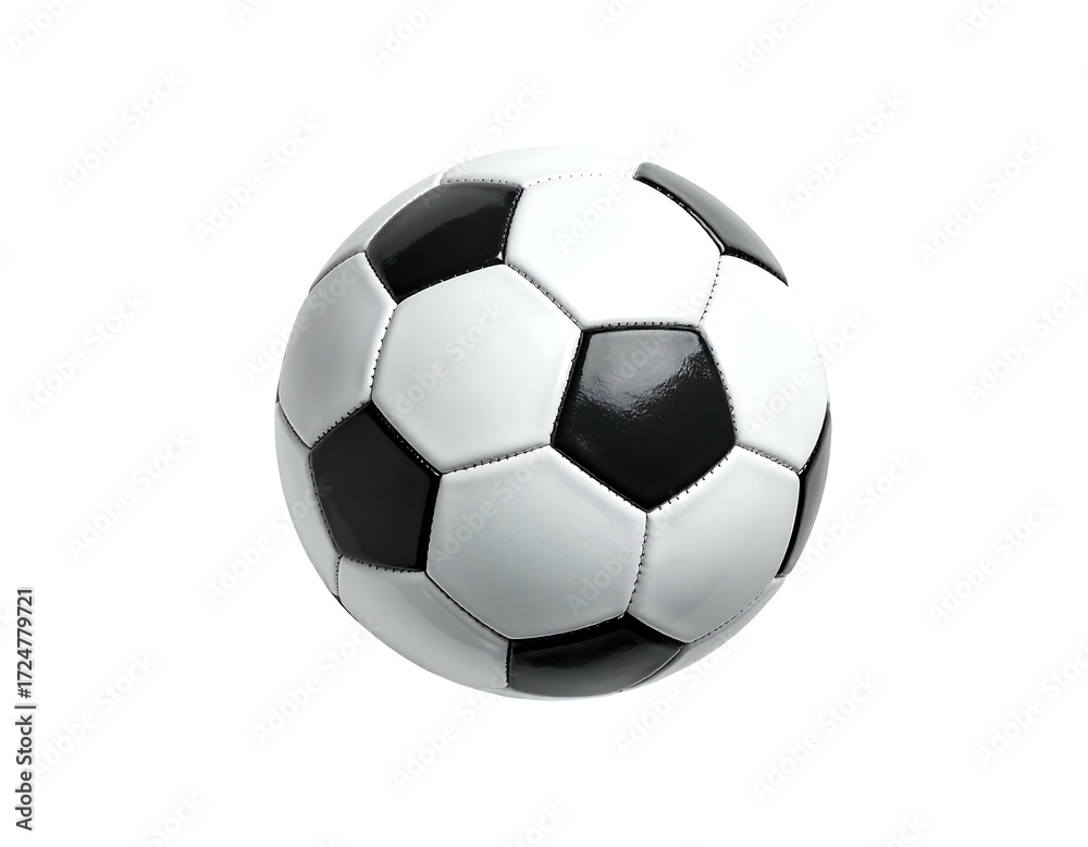 Obraz premium Black and white soccer ball, 3D rendering