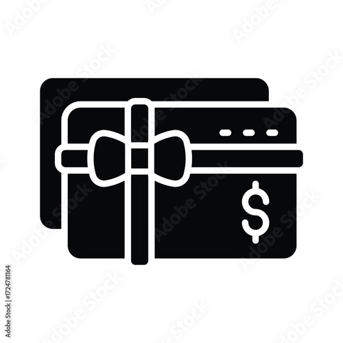Take your hands on this amazing icon of gift card in flat outline style