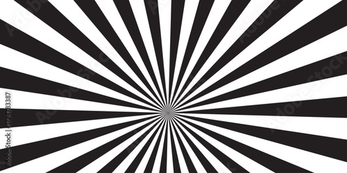 sunburst pattern black and gray design. Vintage sunrays illustration swirl line. sun beam vector banner design pop art comic burst gradient concept pattern.	

