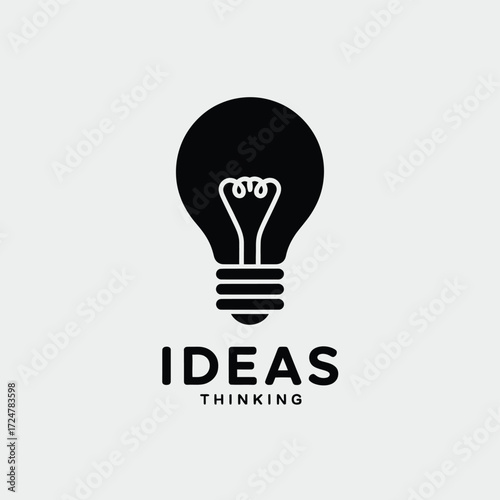 Minimalist light bulb icon vector graphic for innovation and ideas eps file vector