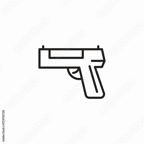 handgun pistol firearm icon sign vector