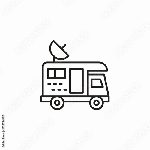 recreational vehicle satellite icon sign vector