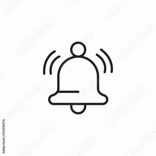 ringing bell notification icon sign vector