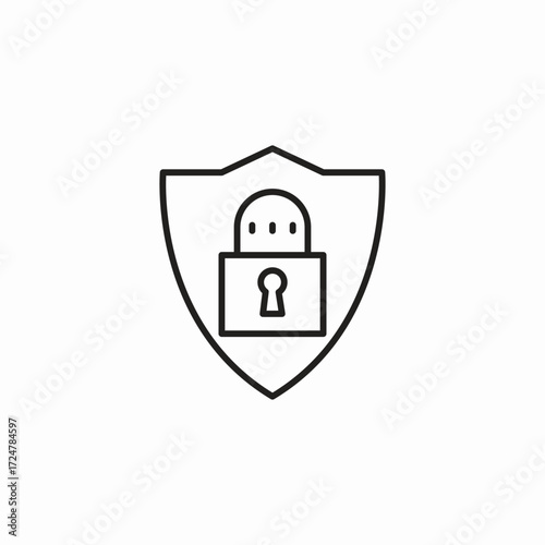 shield lock security icon sign vector