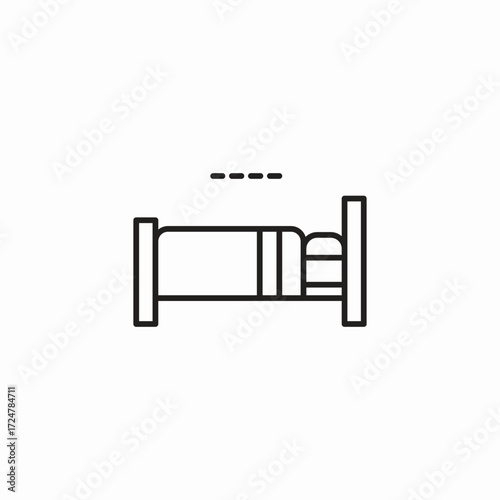 single bed dormitory icon sign vector