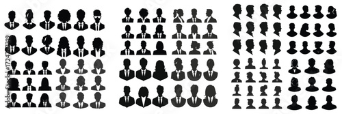 Business people silhouette set of men and women