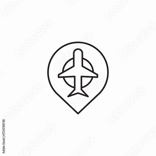 airport location pin icon sign vector