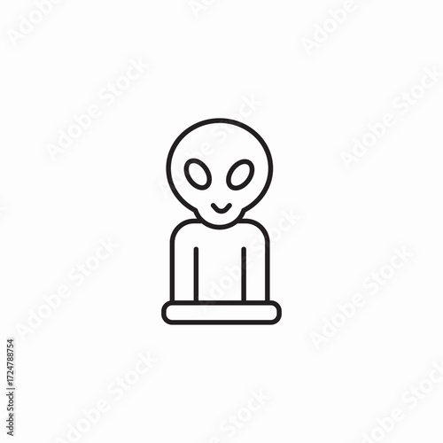 alien bust figure icon sign vector