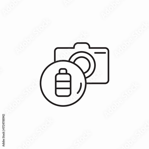 camera battery low icon sign vector