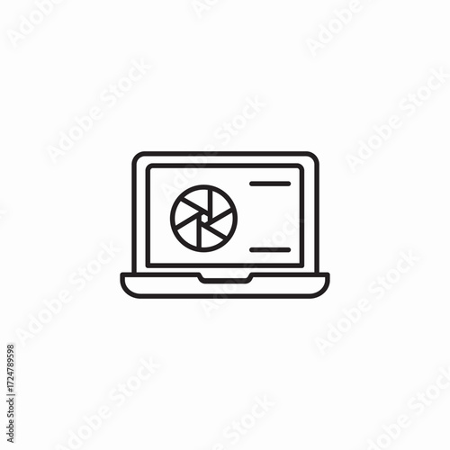 laptop shutter icon icon sign vector