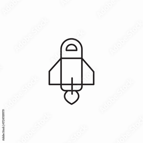 rocket launching flames icon sign vector