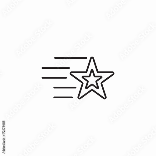 shooting fast star icon sign vector