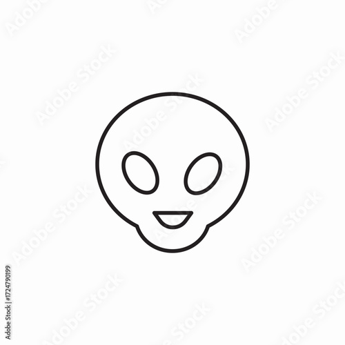 smiling alien head icon sign vector