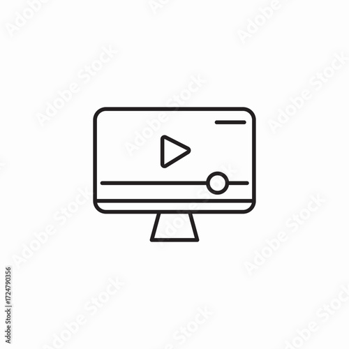 video player monitor icon sign vector
