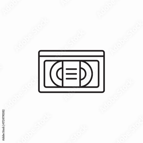 vintage vhs tape icon sign vector