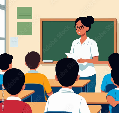 teacher and students in classroom