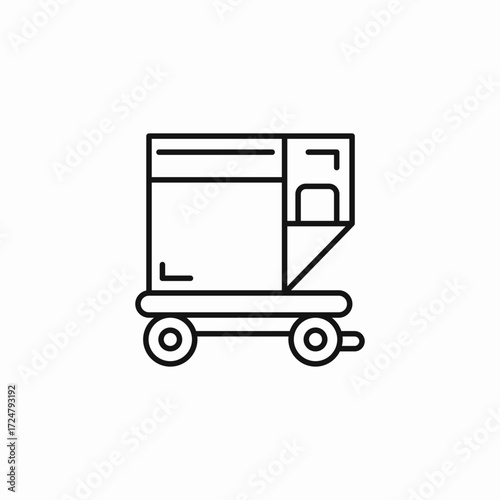 airport baggage wagon icon sign vector