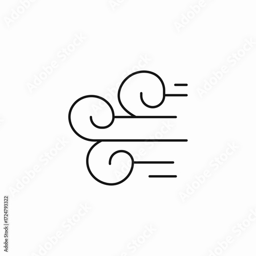 blowing wind breeze icon sign vector