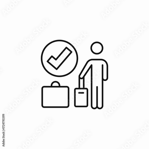 checked baggage approved icon sign vector