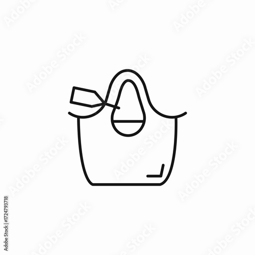 handbag with tag icon sign vector