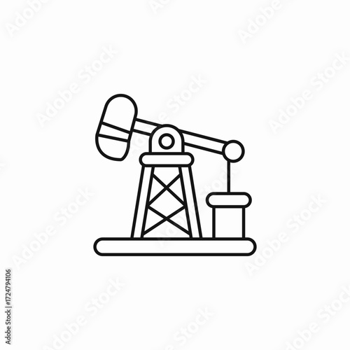 oil pump drilling icon sign vector