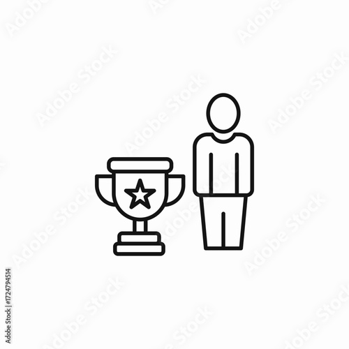 person with trophy icon sign vector