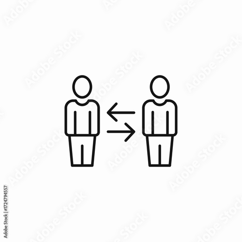 person-to-person communication icon sign vector
