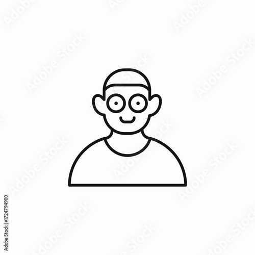 smiling nerd man icon sign vector