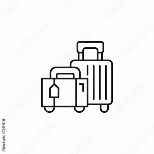 two different suitcases icon sign vector