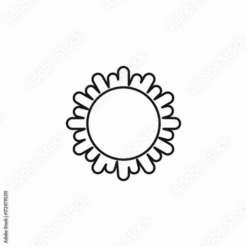 wavy sun with rays icon sign vector