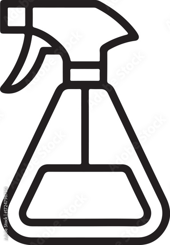 Simple outline icon of a spray bottle for cleaning and disinfection