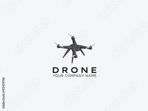 Drone logo design vector template