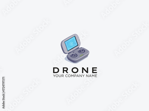Drone logo design vector template