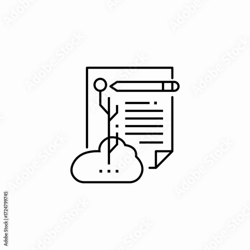cloud computing note icon sign vector